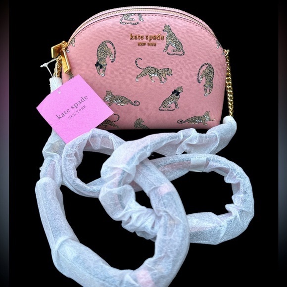 kate spade Handbags - NWT Rare Kate Spade Morgan Leopard Double-zip Dome Crossbody